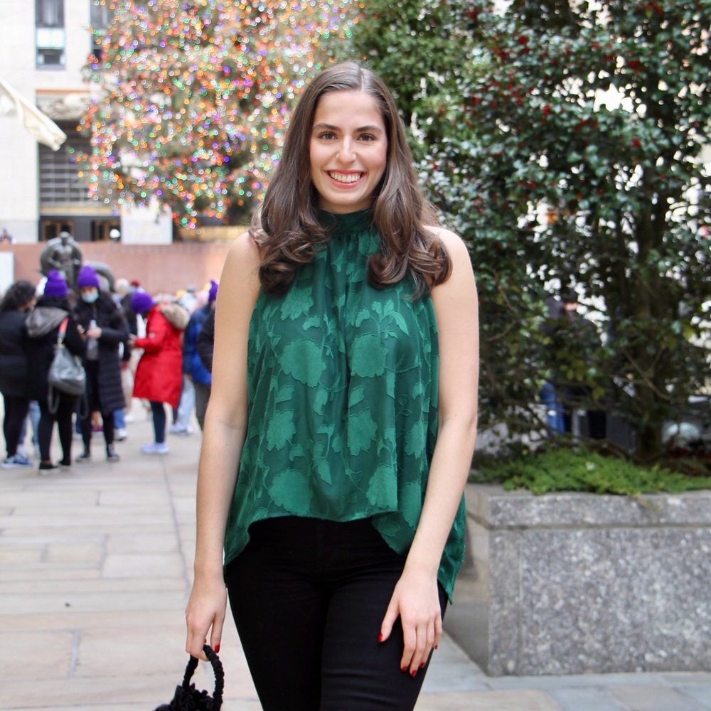 Abbey Glass Green M tank with bow neck